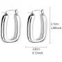 Jones New York Silver Plated Rectangle Shaped Thick Dangle Earrings Jones New York Silver Plated Rectangle Shaped Thick Dangle Earrings