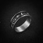 HZMAN 8mm Moon Star Sun Statement Ring Stainless Steel Boho Jewelry for Women Men