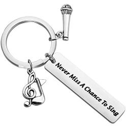 Zuo Bao Singer Gift Music Lovers Gift Never Miss A Chance to Sing Keychain Karaoke Jewelry Microphone Keychain Gift for Musician