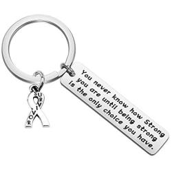 Gzrlyf Survivor Keychain You Never Know How Strong You are Fighting Cancer Gifts Cancer Survivor Domestic Violence Awareness Gifts