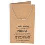 Quan Jewelry EKG Heartbeat Necklace, Lifeline Pulse Pendant, Female Nurse RN Nursing School Graduation Gifts with Greeting Card, 16-in to 18-in, Silver-Tone