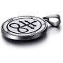 Elfasio Men Stainless Steel Pendant Necklace Baphomet Goat Satanic Satan Leviathan Cross Demon Devil Lucifer Sulfur Both Sided Pendants Chain