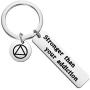 POTIY Recovery Gift Sobriety Gift Stronger Than Your Addiction Keychain AA Gift New Beginnings Gift Sober Recovery Jewelry