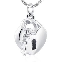 mingkejw Cremation Jewelry for Ashes Stainless Steel Key with My Heart Urn Pendant Memorial Ash Holder Keepsake Necklace