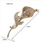 HSQYJ Flower Crystal Brooches Pins Fashion Beautiful Created Rhinestone Floral Brooch Good Idea for Party Dance Wedding Banquet for Elegant Women Girl