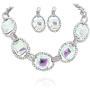 SP Sophia Collection Austrian Crystal Womens Chunky Choker Collar Chain Necklace and Earrings Jewelry Set SP Sophia Collection Austrian Crystal Womens Chunky Choker Collar Chain Necklace and Earrings Jewelry Set
