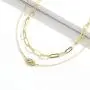 IEFRICH Gold Layered Necklace for Women, 14K Gold Plated Coin Medallion Evil Eye Cross Pendant Necklace Paperclip Chain Link Layering Necklaces for Women Teen Girls Jewelry Gifts
