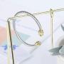 Winhime Birthstone Cable Bangle Bracelets for Women, Stainless Steel Twisted Cable Wire Bracelet for Teen Girls Designer Inspired Cuff Bracelet in Two Tone Silver Gold