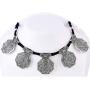 Saissa Silver Tone Oxidized Choker Boho Gypsy Thread Rope Indian Bollywood Necklace Jewelry for Women