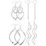 LOLIAS 4 Pairs Twist Wave Dangle Earrings for Women Curved Threader Bar Drop Fashion Earring Jewelry LOLIAS 4 Pairs Twist Wave Dangle Earrings for Women Curved Threader Bar Drop Fashion Earring Jewelry