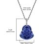 Laughing Buddha Blue Jade Pendant Silver Necklace Rope Chain Genuine Certified Grade A Jadeite Jade Hand Crafted, Jade Necklace, 14k Jade Buddha necklace, Jade Medallion