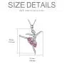 AOBOCO Ballerina Necklace Sterling Silver Dancer Pendant Jewelry with Birthstone Crystals, Ballet Themed Dancer Gifts for Girls Teens Women