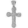 Dazzlingrock Collection White Crystal Hip Hip Iced Micro Pave Mens Religious Cross Pendant (3.5 Inch X 2 Inch)