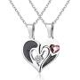 Sllaiss Austrian Crystals Couples Necklace for Women Men Love Heart Pendant Puzzle Necklace Personalized Valentines Day Gift Couple Jewelry