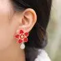 RareLove Valentines Gifts for Girlfriend Big Red Daisy Flower CZ Crystal Dangle Stud Earrings Statement Jewelry For Women Girls Silver Alloy Plated RareLove Valentines Gifts for Girlfriend Big Red Daisy Flower CZ Crystal Dangle Stud Earrings Statement Jewelry For Women Girls Silver Alloy Plated