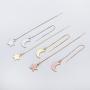 TUSHUO Simple Dangle Style Moon Star Earrings Irregular Moon Star Line Threader Drop Earrings (Gold)