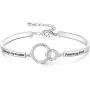 Ado Glo Mother’s Day Bracelet Gifts, Always My Daughter/Mom/Sister Forever My Friend Circles Bangle, White Gold Plated Fashion Jewelry, Birthday Anniversary for Women and Girls