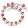 GZJY Red Cubic Zirconia Women Jewelry Set Silver Color Bracelet Earrings Necklace Pendant Jewelry