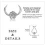 LUHE 925 Sterling Silver Ring Holder Necklace Rhombus Lotus Flower Pendant Necklace Jewelry Gift for Wife, Nurse (Lotus Flower) (Silver Lotus Necklace)