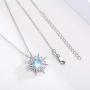 Cuoka Sun Necklace 925 Sterling Silver Moonstone Necklace for Women Sunshine Necklace Sun Pendant Jewelry