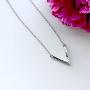 ZLXPRO V Necklace Chevron Pendant CZ Sterling Silver Choker Initial Jewelry Gift for Women Girls 16''+2''