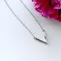 ZLXPRO V Necklace Chevron Pendant CZ Sterling Silver Choker Initial Jewelry Gift for Women Girls 16''+2''