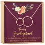 Bridesmaid Gift Necklace: Maid of Honor Proposal, Bridal Jewelry, 2 Interlocking Circles (rose-gold-plated-brass, NA)