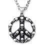 Warvik Hippie Peace and Love Symbol Pendant Necklace Silver Color, Stainless Steel Jewelry Men Women Wheat Chain 20/28 Inch Warvik Hippie Peace and Love Symbol Pendant Necklace Silver Color, Stainless Steel Jewelry Men Women Wheat Chain 20/28 Inch