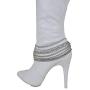 TFJ Women Western Fashion Jewelry Boot Bracelet Silver Metal Chain Links Shoe Anklet Wave Strands