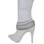 TFJ Women Western Fashion Jewelry Boot Bracelet Silver Metal Chain Links Shoe Anklet Wave Strands
