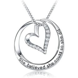 Ado Glo Mother’s Day Sister Gifts, Always My Sister Forever My Friend Love Heart Pendant Necklace, Fashion Jewelry for Women and Girls, Her Christmas Anniversary Birthday Present from Brother, Friend