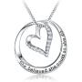 Ado Glo Mother’s Day Sister Gifts, Always My Sister Forever My Friend Love Heart Pendant Necklace, Fashion Jewelry for Women and Girls, Her Christmas Anniversary Birthday Present from Brother, Friend