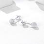 Silvora Sterling Silver Stud Earrings for Women, Minimalist Heart/Star/Moon/Bar/Circle/Ball Thin Earrings Gift, Simple Stud Earring Set for Girls (Send Gift Box)