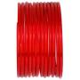 JDZ COLLECTION Ethnic Fashion Jewelry Daily Wear Indian Designer Glass Plain Bangle Set For Girls & Women Churi Bracelet Traditional Bollywood Bangles Set Of 12 (Red 2.4)