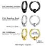 Statement Earrings for Men Women, Punk Jewelry, Black/Gold Plated Stainless Steel, Hypoallergenic for Sensitive Ears, Come Gift Box