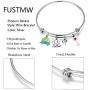 FUSTMW Travel Camper Bracelet Camping Charm Bangle RV Travel Trailer Camping Jewelry Gift for Women Best Friend