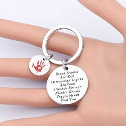 True Crime Gifts Blood Stains are Red Keychain Horror Quotes Gift Hallowen Day Gift