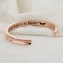 WUSUANED Memorial Jewelry A Piece of My Heart is in Heaven Hair Tie Grooved Cuff Bangle Bracelet in Memory of Loved One Sympathy Gift