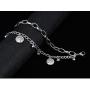 SNOWLIN Stainless Steel Layered Stacking Bracelets Minimalist Key Little Bear Punk Double Coin Jewelry for Women Girls Jewelry Gifts