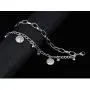 SNOWLIN Stainless Steel Layered Stacking Bracelets Minimalist Key Little Bear Punk Double Coin Jewelry for Women Girls Jewelry Gifts
