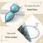 Campsis Boho Finger Ring Bracelet Turquoise Bracelet Silver Festival Hand Chain Decorative Jewelry for Women and Girls Campsis Boho Finger Ring Bracelet Turquoise Bracelet Silver Festival Hand Chain Decorative Jewelry for Women and Girls
