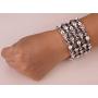 YACQ Womens Skull Stretch Cuff Bracelets - Elastic Band Fit Wrist 7 to 8 Inch - Lead & Nickle Free - Women Biker Jewelry