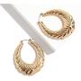 4 Pairs Bamboo Hoop Earrings Set Large Heart Square Geometric Earrings Oversized Gold Hollow Out Bamboo Drop Earrings Set Hip-Pop Jewelry Set Party Costume Accessory for Women Girls