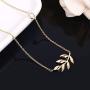 Dainty Olive Leaf Pendant Necklace | Olive Tree Branch Leaf Jewelry for Women Girls