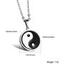 JSEA Stainless Steel Yin Yang Puzzle Piece Pendant Necklace for Women Men