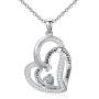 Distance Mother Daughter Necklace S925 Sterling Silver Heart Necklace for Daughter Mom Double Heart Necklaces Jewelry Gifts for Mom Daughter Wife Girls