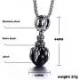 HUANIAN Charm Punk Titanium Stainless Steel Dragon Claw Pendant Crystal Ball Necklace,24inches Chain HUANIAN Charm Punk Titanium Stainless Steel Dragon Claw Pendant Crystal Ball Necklace,24inches Chain