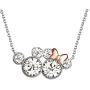 Disney Mickey and Minnie Mouse Silver and Pink Plated Two Tone Crystal Necklace, Official License
