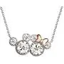 Disney Mickey and Minnie Mouse Silver and Pink Plated Two Tone Crystal Necklace, Official License Disney Mickey and Minnie Mouse Silver and Pink Plated Two Tone Crystal Necklace, Official License