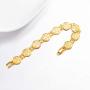 U7 Allah Bracelet for Women Girls|Platinum 18K Gold Plated Link Chain Coin Style Bracelets Bangle Religious Muslim Jewelry
